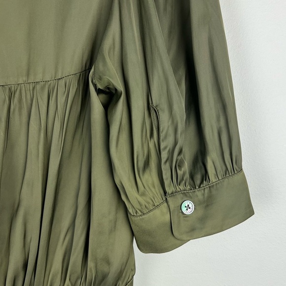 Zadig & Voltaire | Lightweight Satin Wrap Skirt Ralia Midi Dress Bronze | S - Picture 10 of 16